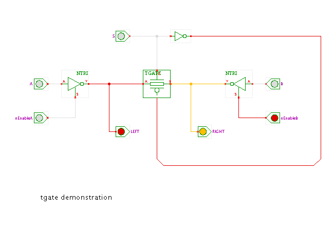 CMOS transmission-gate demo screenshot