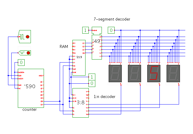 Multiplexed seven-segment display (4 digits) screenshot