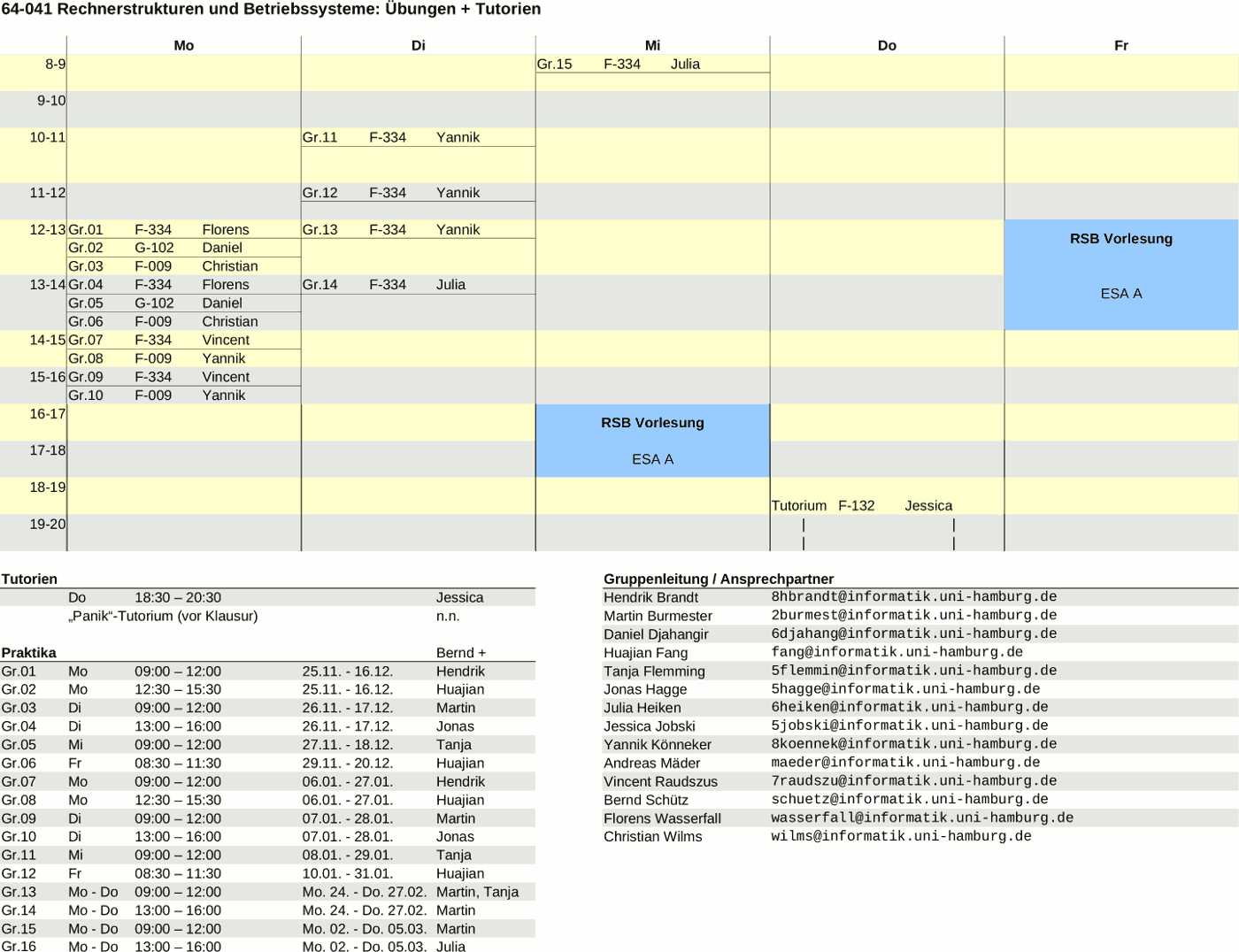 Stundenplan RSB 2019